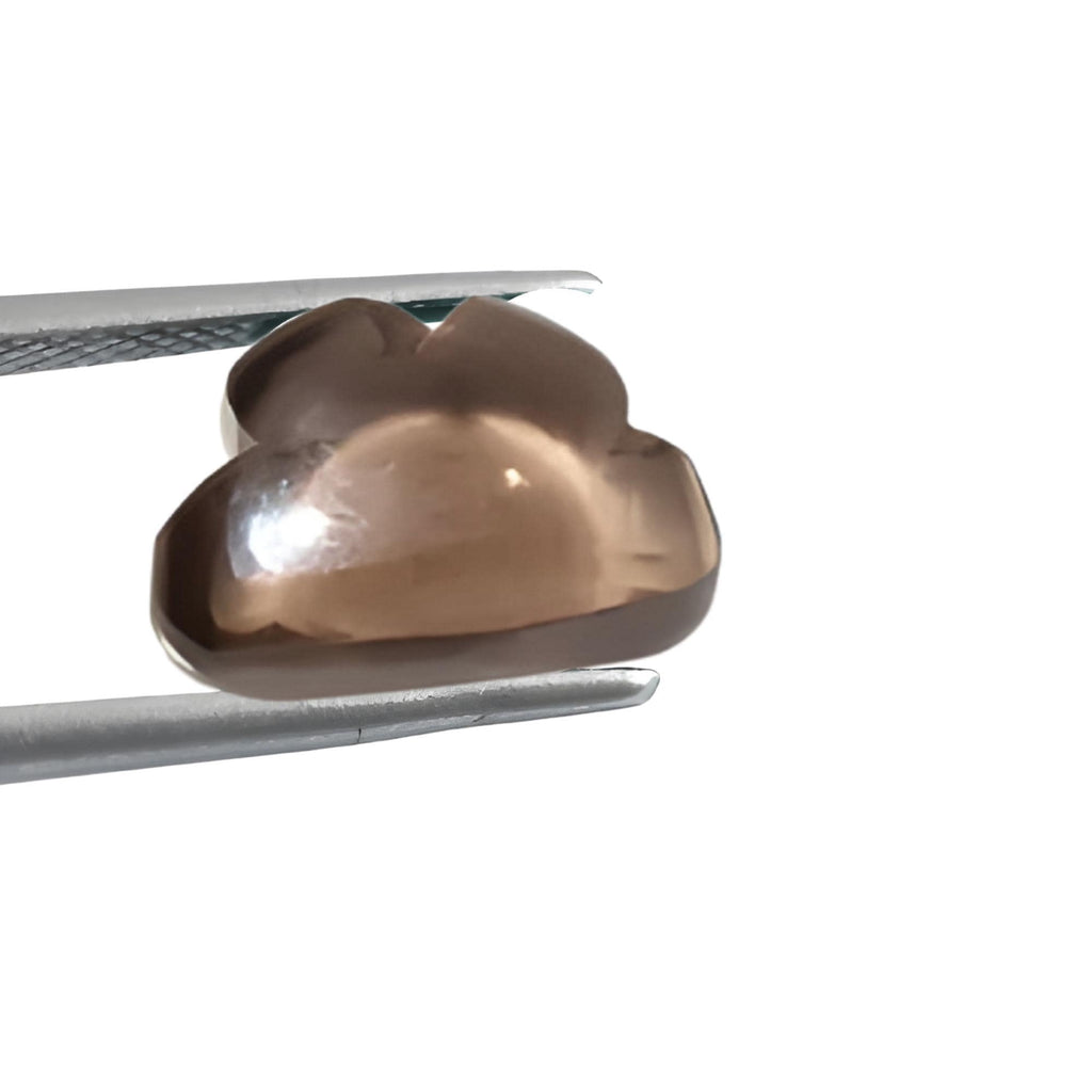 Smoky Quartz Cloud Charms, Carved Briolettes, 11mm