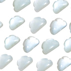 White Moonstone Cloud Charms, Carved Briolettes, Gemstone Beads