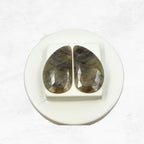 Untreated Sapphire Gemstone Slices: Rose Cut, Natural Pair for Jewelry