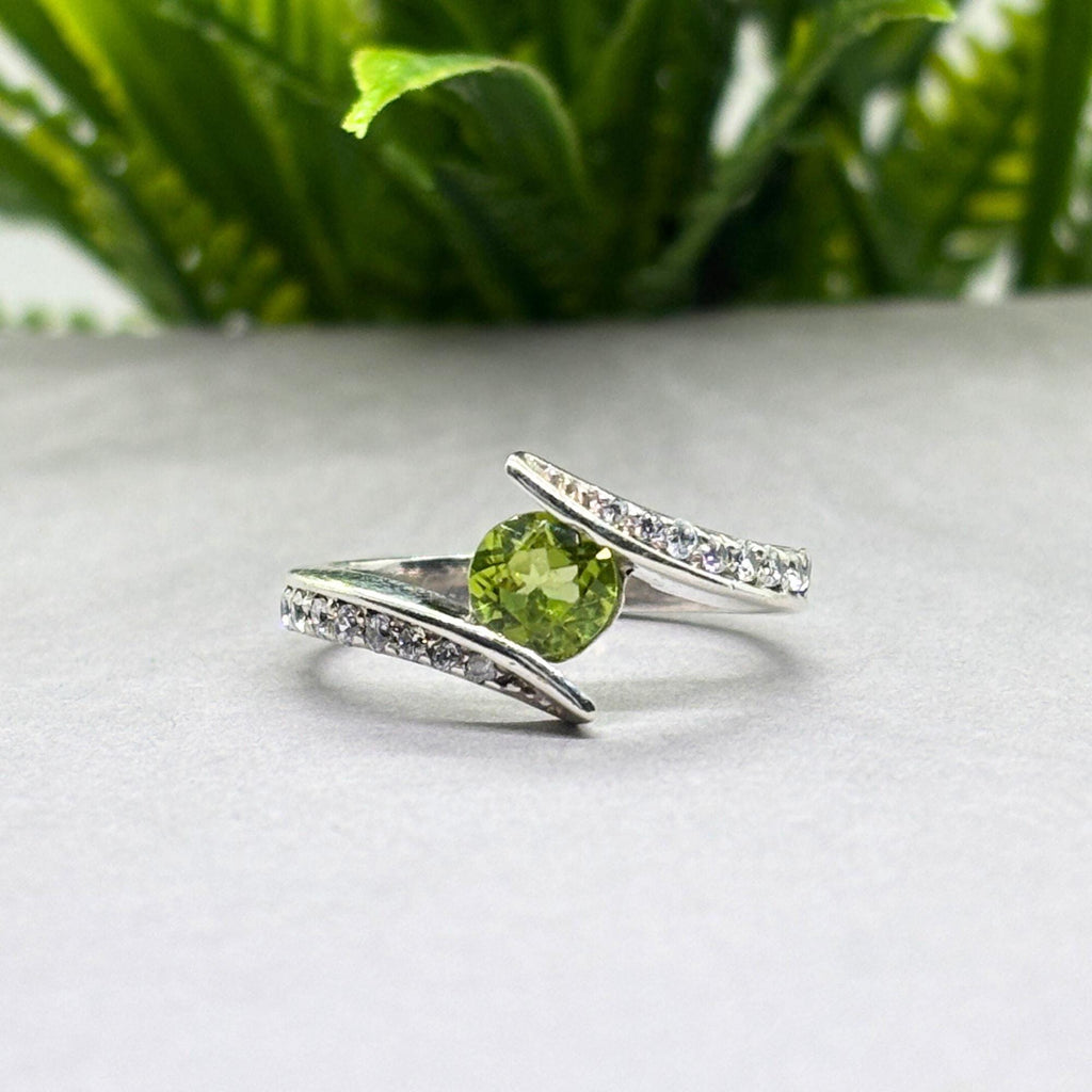 Natural Peridot Round Ring | 925 Sterling Silver | August Birthstone | Gemstone Band | Handmade in Jaipur
