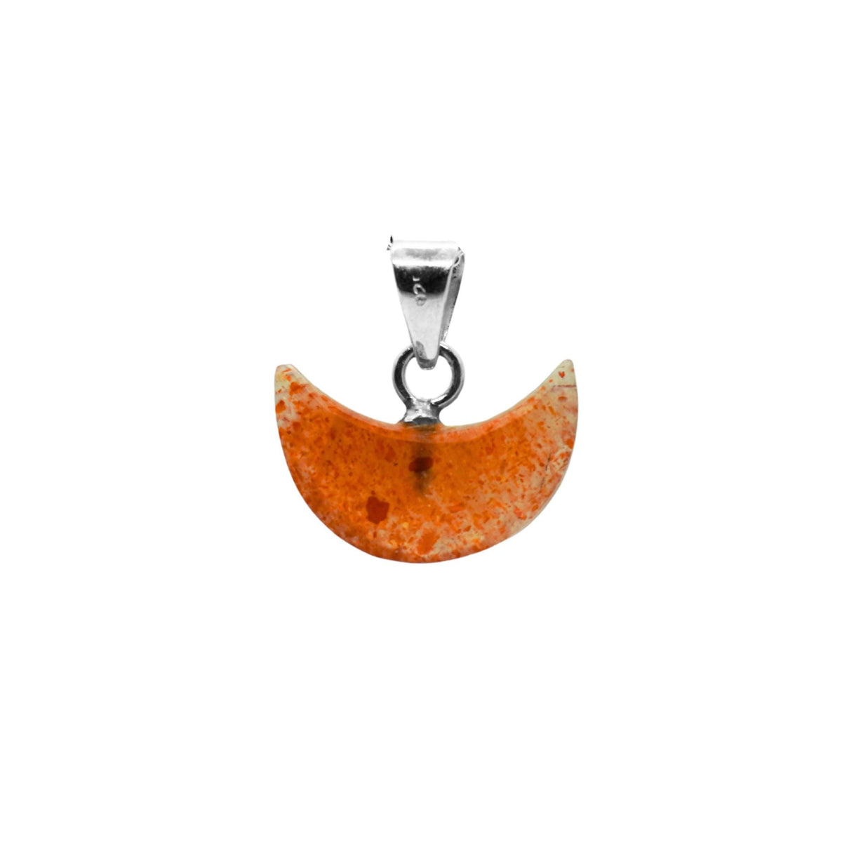 Sunstone Half Moon Pendant: Sterling Silver Celestial Necklace