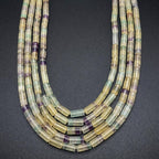 Natural Rainbow Fluorite Necklace, Tube Beads Gemstone Necklace, 40cm Beaded Crystal Jewelry, Gift for Her