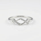 925 Sterling Silver Infinity Ring, Pave CZ Cluster Band, Stackable Engagement Ring