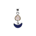 Lapis Lazuli Crescent Moon Pendant: Sterling Silver Celestial Boho Charm
