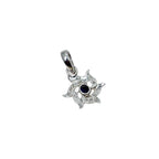 Sapphire CZ Flower Pendant – Sterling Silver September Birthstone Necklace