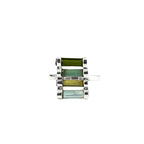 Raw Green Tourmaline Bar Ring: Sterling Silver October Birthstone