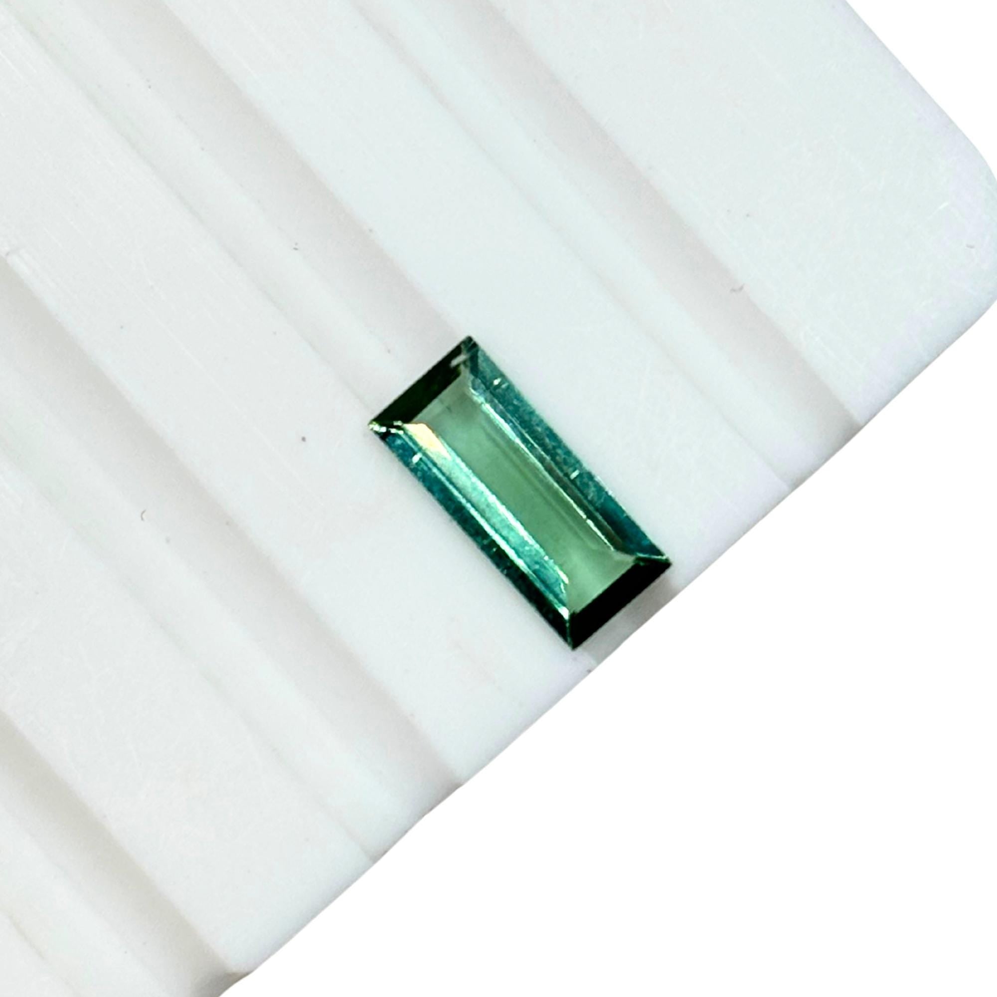 Greenish Blue Tourmaline Gemstone – Baguette Faceted Cut, Jewelry Making