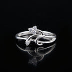 Sterling Silver Vine Ring with Cubic Zirconia • Botanical Branch Jewelry