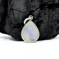 Moonstone Teardrop Pendant in 925 Sterling Silver – Minimalist Rainbow Moonstone Necklace, Dainty Boho Gemstone Jewelry Gift for Her