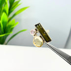 Green Tourmaline, Yellow Sapphire & Pink Tourmaline Sterling Silver Ring