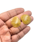 Rose Cut Yellow Sapphire Gemstone Slices: Natural Untreated Pair