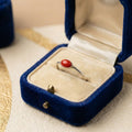 Natural Coral Oval Ring | 925 Sterling Silver | Boho Gemstone Band | Handmade Ring Jaipur
