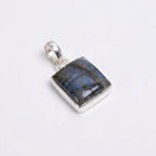 Labradorite Oval Pendant: Sterling Silver Celestial Necklace