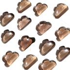 Smoky Quartz Cloud Charms, Carved Briolettes, 11mm