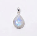 Teardrop Moonstone Pendant – Bezel Set Sterling Silver, Minimalist Boho Necklace