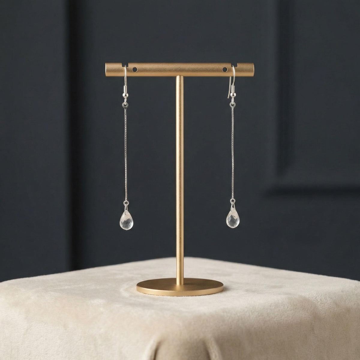 Moonstone Drop Earrings 925 Sterling Silver | Moon Gemstone Dangle | June Birthstone | Handmade Jewelry