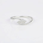 Silver CZ Cluster Ring, Diamond Shape, Minimalist Engagement Band
