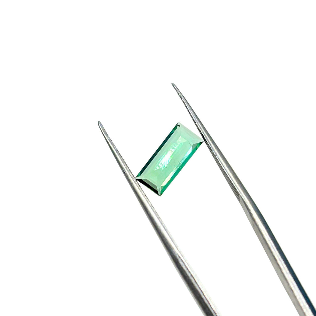 Greenish Blue Tourmaline Gemstone – Baguette Faceted Cut, Jewelry Making
