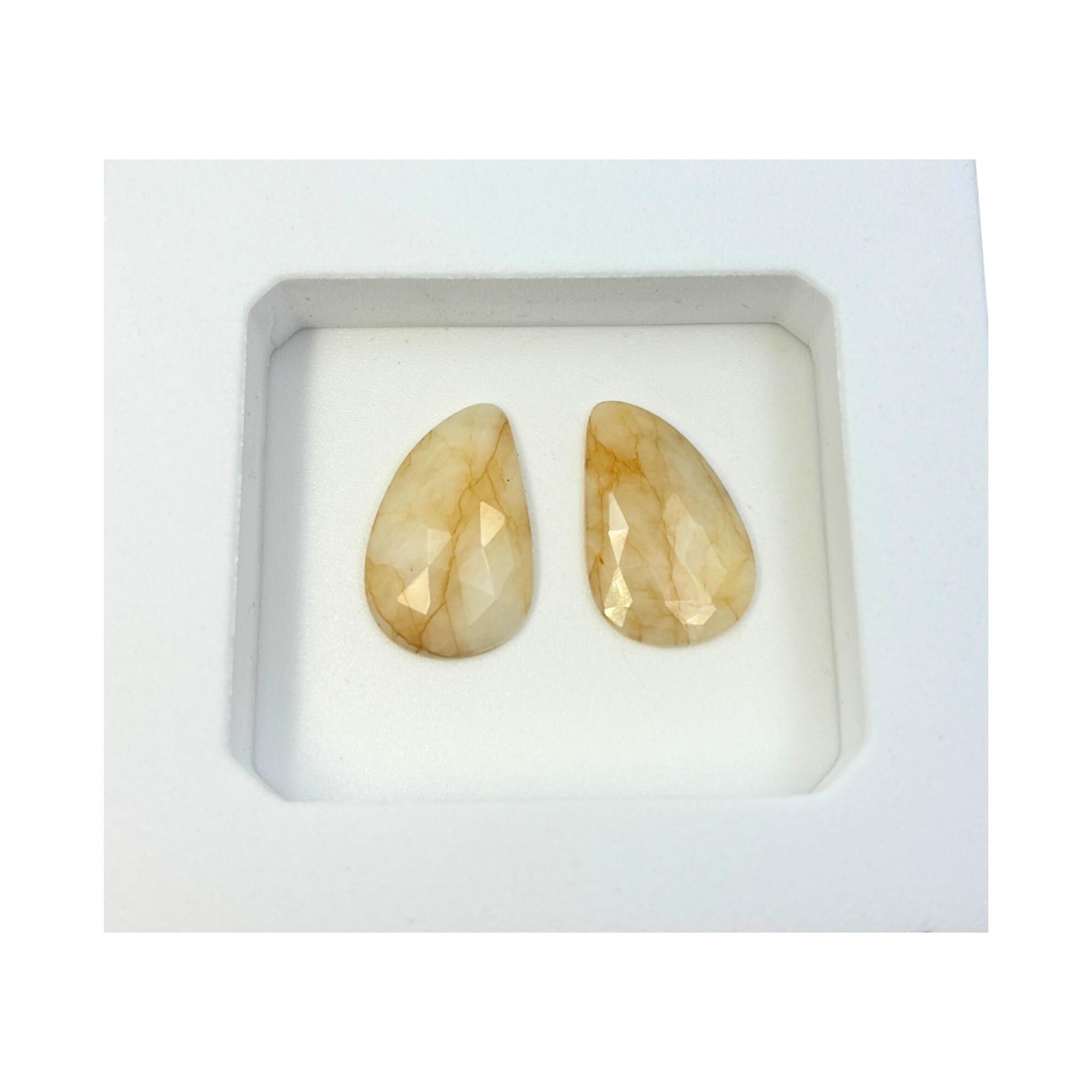 Natural Wonder Sapphire Gemstone Slices: Rose Cut Pair, Jewelry Making