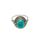 Oxidized oval Sterling Silver Ring: Handmade Boho Jewelry