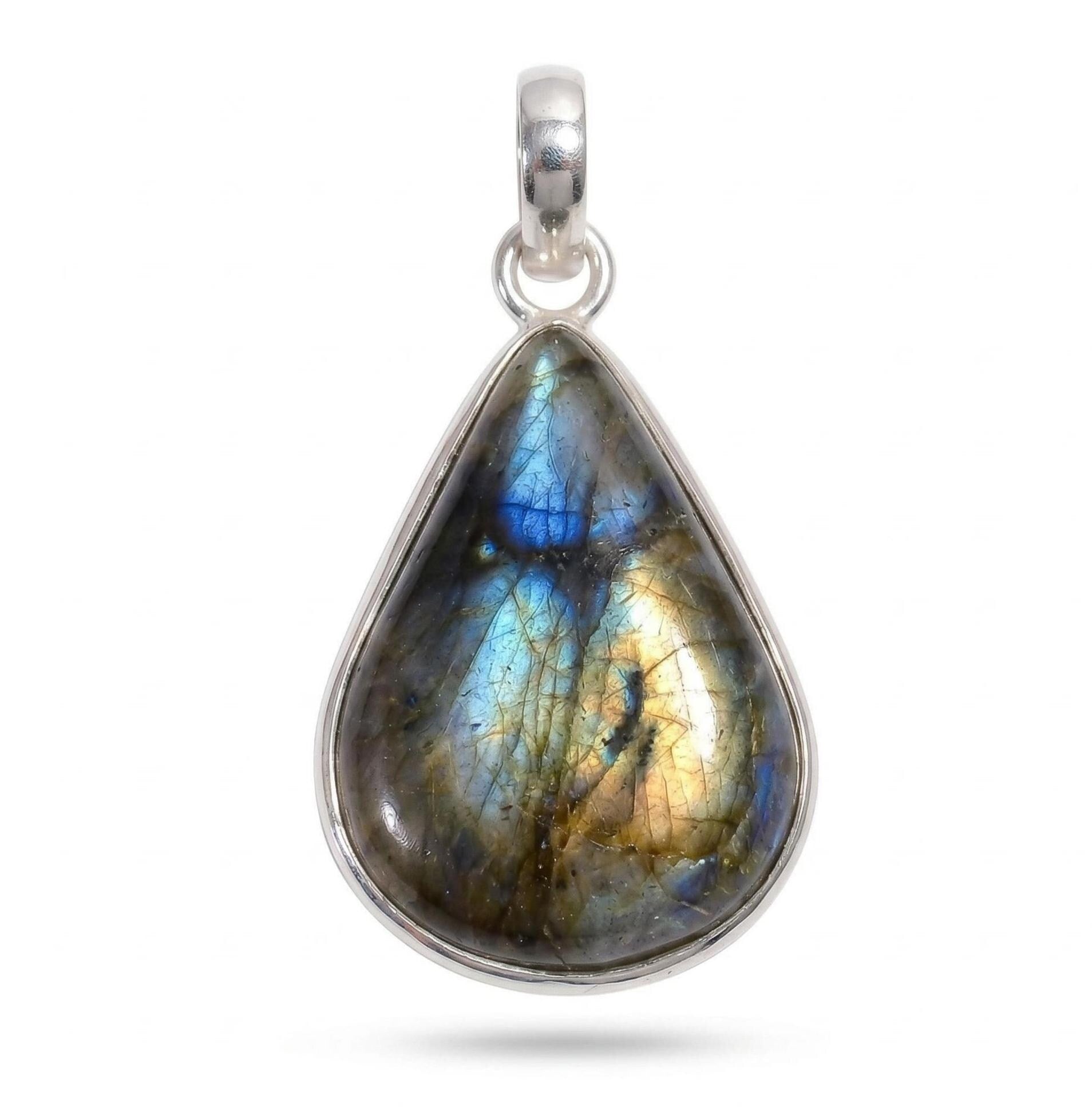 Labradorite Pendant: Sterling Silver Celestial Necklace