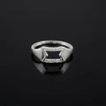 Sterling Silver CZ Arrow Ring, Geometric Chevron Pavé Band, Modern Stacker Jewelry