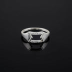 Sterling Silver CZ Arrow Ring, Geometric Chevron Pavé Band, Modern Stacker Jewelry