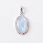 Oval Moonstone Pendant – Sterling Silver Boho Gemstone Necklace