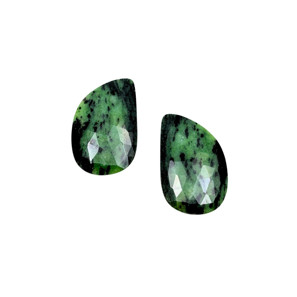Natural Untreated Sapphire Rose Cut Slices: Gemstone Pair, Jewelry Making