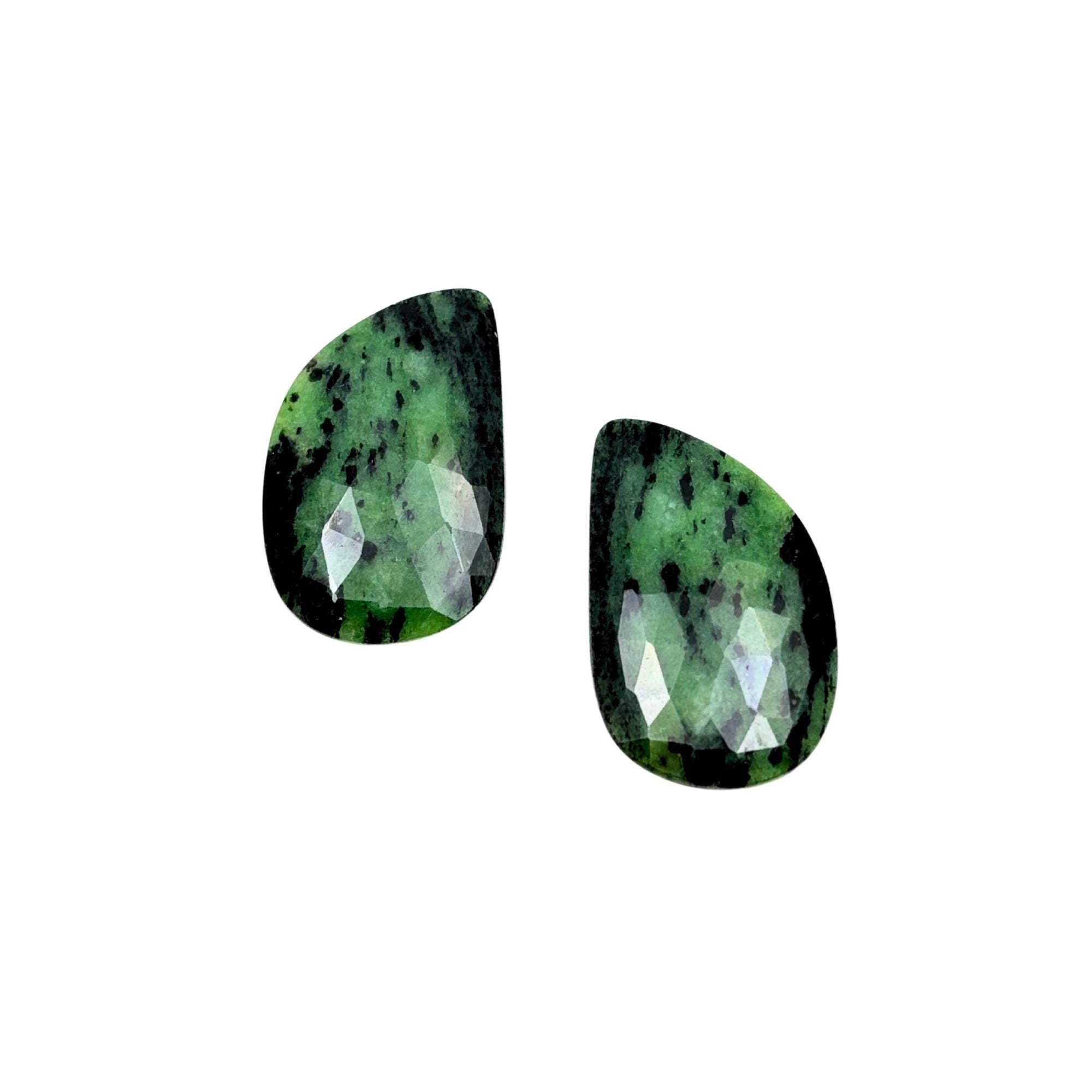 Natural Untreated Sapphire Rose Cut Slices: Gemstone Pair, Jewelry Making