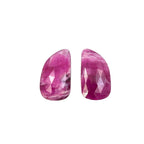 Rose Cut Pink Sapphire Slices: Natural Untreated Gemstone Pair