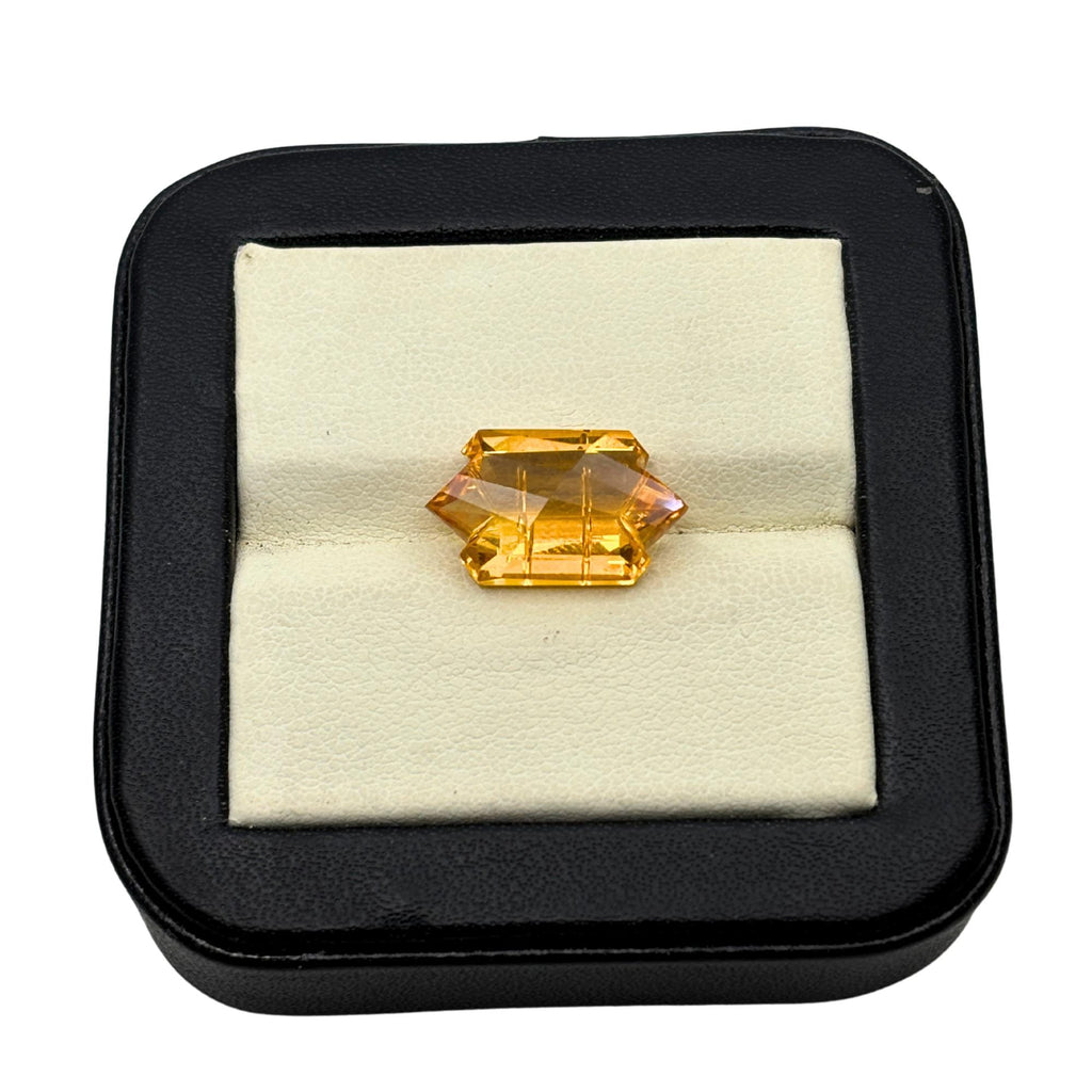 Natural Citrine Gemstone Pair – Shield Step Cut, November Birthstone