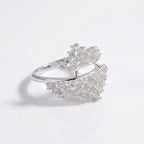 Sterling Silver Cluster Ring • Sparkling CZ Pavé Band • Modern Icicle Jewelry