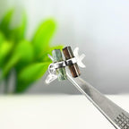 Raw Tourmaline Bar Ring: Sterling Silver Open Band, Green & Blue