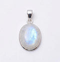Oval Moonstone Pendant – Sterling Silver Boho Gemstone Necklace