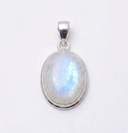 Oval Moonstone Pendant – Sterling Silver Boho Gemstone Necklace