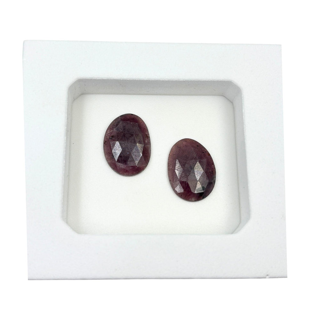 Rose Cut Sapphire Slices: Untreated Gemstone Pair, Jewelry Making