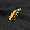 Tiger Eye Pendant Necklace, 925 Sterling Silver Golden Brown Crystal Pendant, Boho Gemstone Jewelry Gift for Her