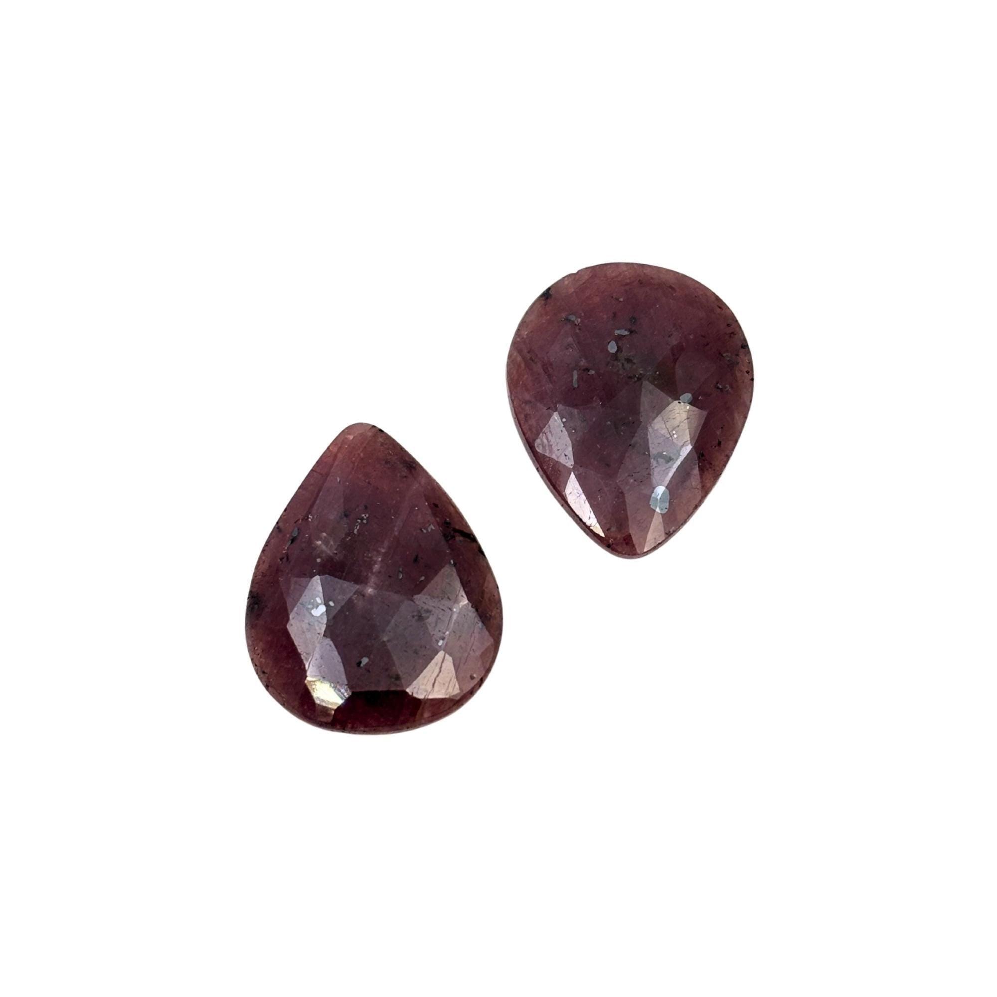 Rose Cut Sapphire Slices: Untreated Gemstone Pair, Fancy Shape