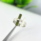 Raw Green Tourmaline Bar Sterling Silver Ring | Handmade Stacking Ring | Minimalist Gemstone Jewelry Gift