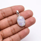 Oval Moonstone Pendant – Sterling Silver Boho Gemstone Necklace