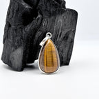 Tiger Eye Pendant Necklace, 925 Sterling Silver Golden Brown Gemstone Pendant, Boho Crystal Jewelry Gift for Her