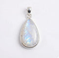 Teardrop Moonstone Pendant – 925 Sterling Silver Boho Necklace