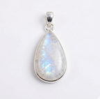 Teardrop Moonstone Pendant – 925 Sterling Silver Boho Necklace