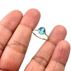 Blue Topaz Sterling Silver Ring: Handmade Minimalist Birthstone Jewelry