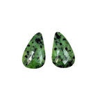 Natural Green Sapphire Slices: Rose Cut Gemstone Pair, Jewelry Making