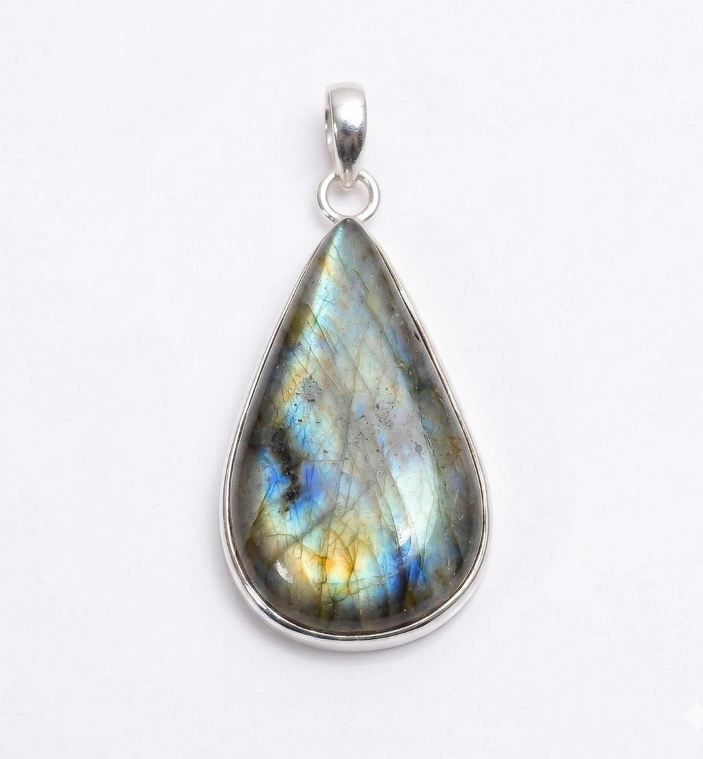 Labradorite Pendant: Sterling Silver Celestial Necklace