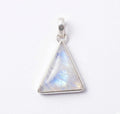 Sterling Silver Trillion Moonstone Pendant – Minimalist Boho Gemstone Necklace