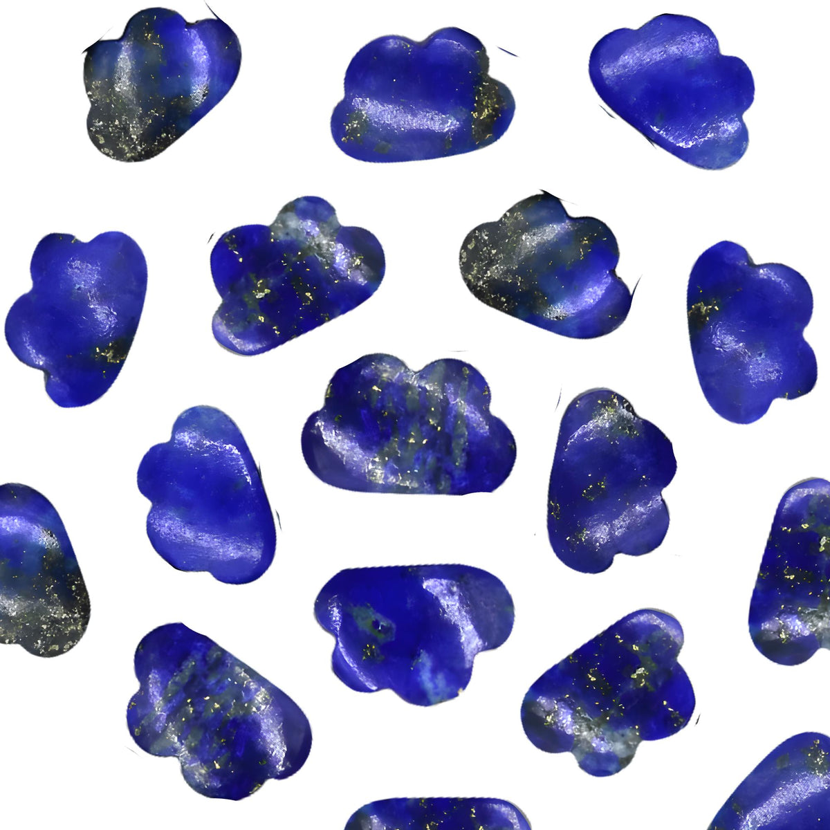 AAA Lapis Lazuli Cloud Charms, 11mm Carved Gemstone Beads