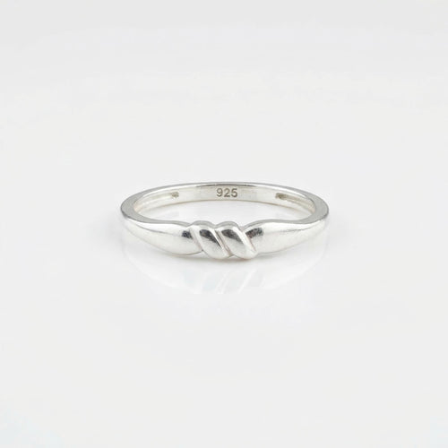 925 Sterling Silver Twist Knot Ring, Minimalist Dainty Band, Everyday Stackable Jewelry